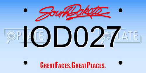 IOD027 South Dakota License Plate