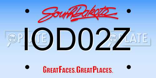 IOD02Z South Dakota License Plate