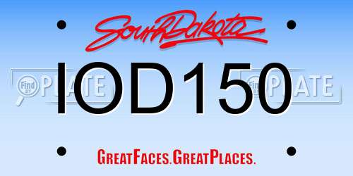 IOD150 South Dakota License Plate
