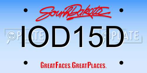 IOD15D South Dakota License Plate