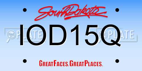 IOD15Q South Dakota License Plate