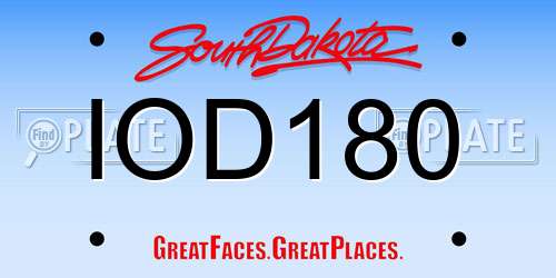 IOD180 South Dakota License Plate