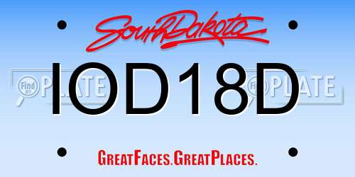 IOD18D South Dakota License Plate