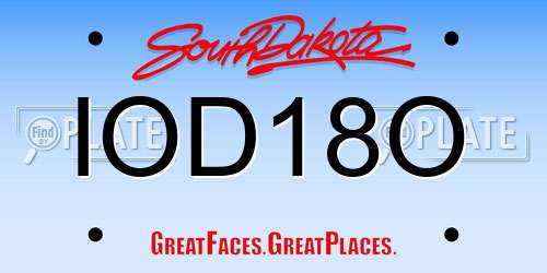 IOD18O South Dakota License Plate