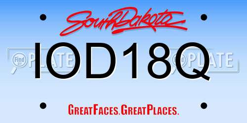 IOD18Q South Dakota License Plate