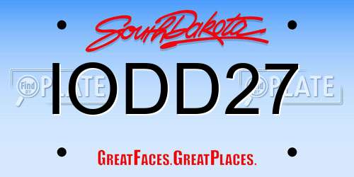 IODD27 South Dakota License Plate