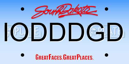 IODDDGD South Dakota License Plate