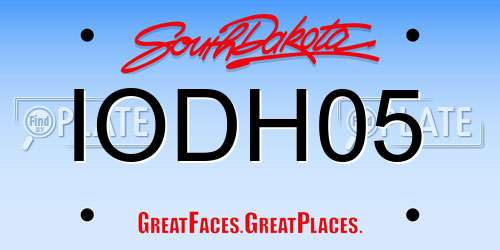 IODH05 South Dakota License Plate