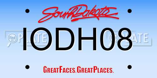 IODH08 South Dakota License Plate
