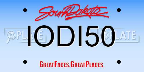 IODI50 South Dakota License Plate