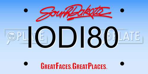 IODI80 South Dakota License Plate