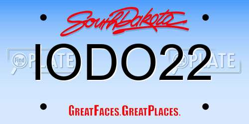 IODO22 South Dakota License Plate