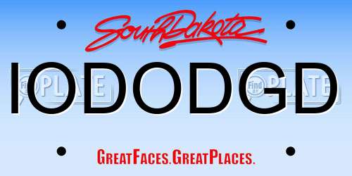 IODODGD South Dakota License Plate