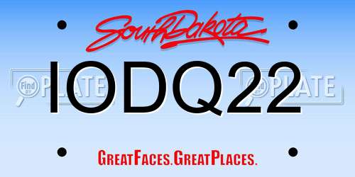 IODQ22 South Dakota License Plate