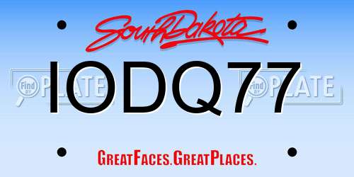 IODQ77 South Dakota License Plate