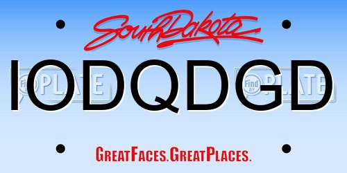 IODQDGD South Dakota License Plate