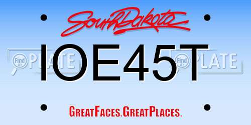 IOE45T South Dakota License Plate