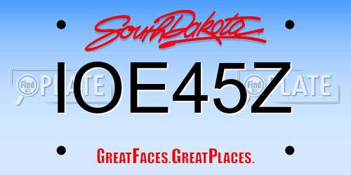 IOE45Z South Dakota License Plate