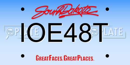 IOE48T South Dakota License Plate