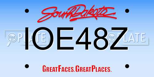 IOE48Z South Dakota License Plate