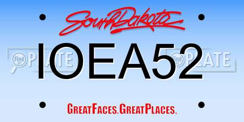 IOEA52 South Dakota License Plate