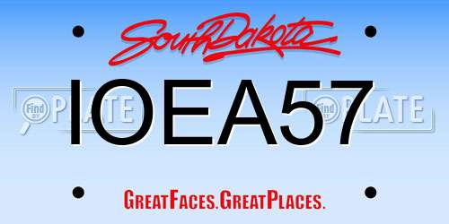 IOEA57 South Dakota License Plate
