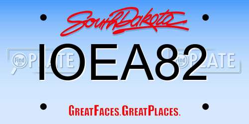 IOEA82 South Dakota License Plate