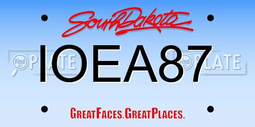 IOEA87 South Dakota License Plate