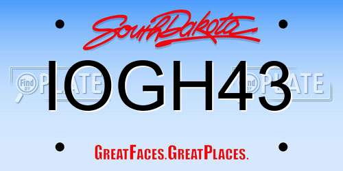 IOGH43 South Dakota License Plate
