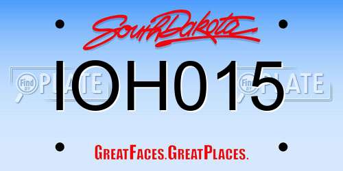 IOH015 South Dakota License Plate