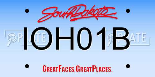IOH01B South Dakota License Plate