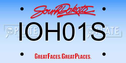 IOH01S South Dakota License Plate
