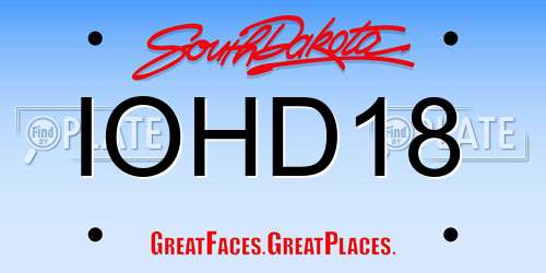 IOHD18 South Dakota License Plate