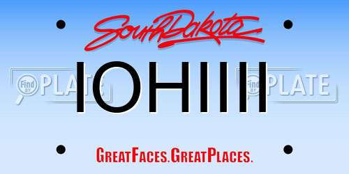 IOHIIII South Dakota License Plate