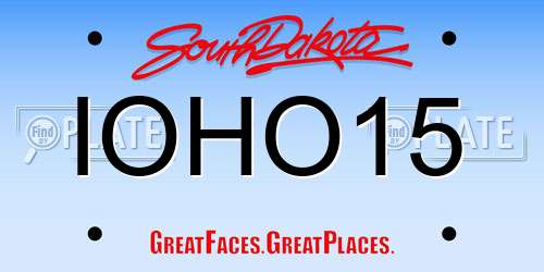 IOHO15 South Dakota License Plate