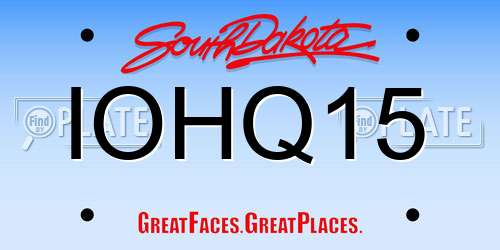 IOHQ15 South Dakota License Plate