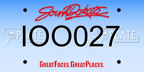 IOO027 South Dakota License Plate