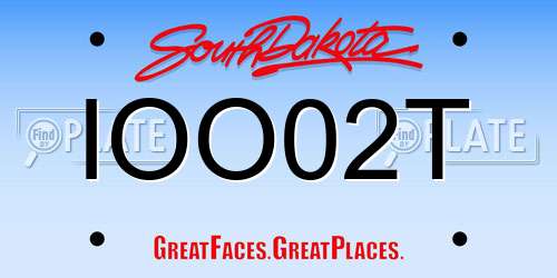 IOO02T South Dakota License Plate