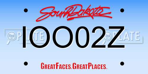 IOO02Z South Dakota License Plate