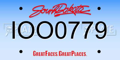 IOO0779 South Dakota License Plate