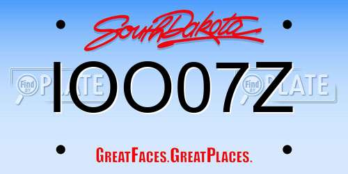 IOO07Z South Dakota License Plate