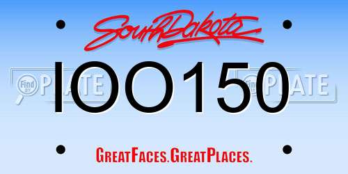 IOO150 South Dakota License Plate
