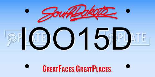 IOO15D South Dakota License Plate