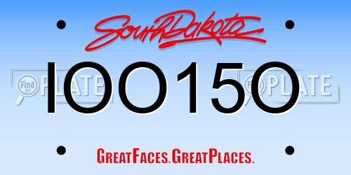 IOO15O South Dakota License Plate