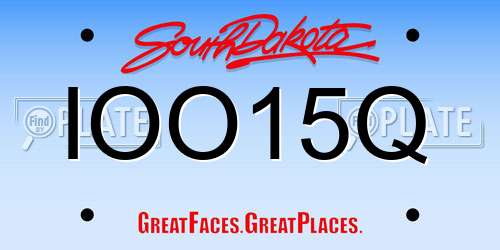 IOO15Q South Dakota License Plate