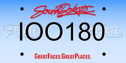IOO180 South Dakota License Plate
