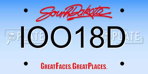 IOO18D South Dakota License Plate