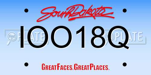 IOO18Q South Dakota License Plate