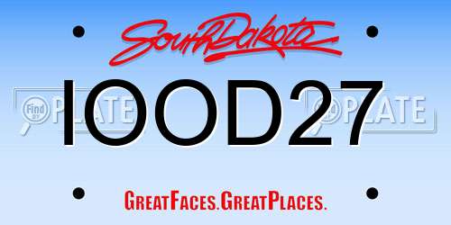 IOOD27 South Dakota License Plate
