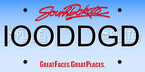 IOODDGD South Dakota License Plate